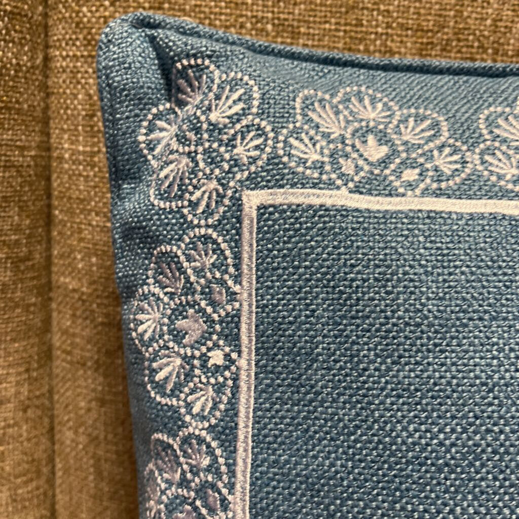 Apolonia Blue Framed Square Pillow