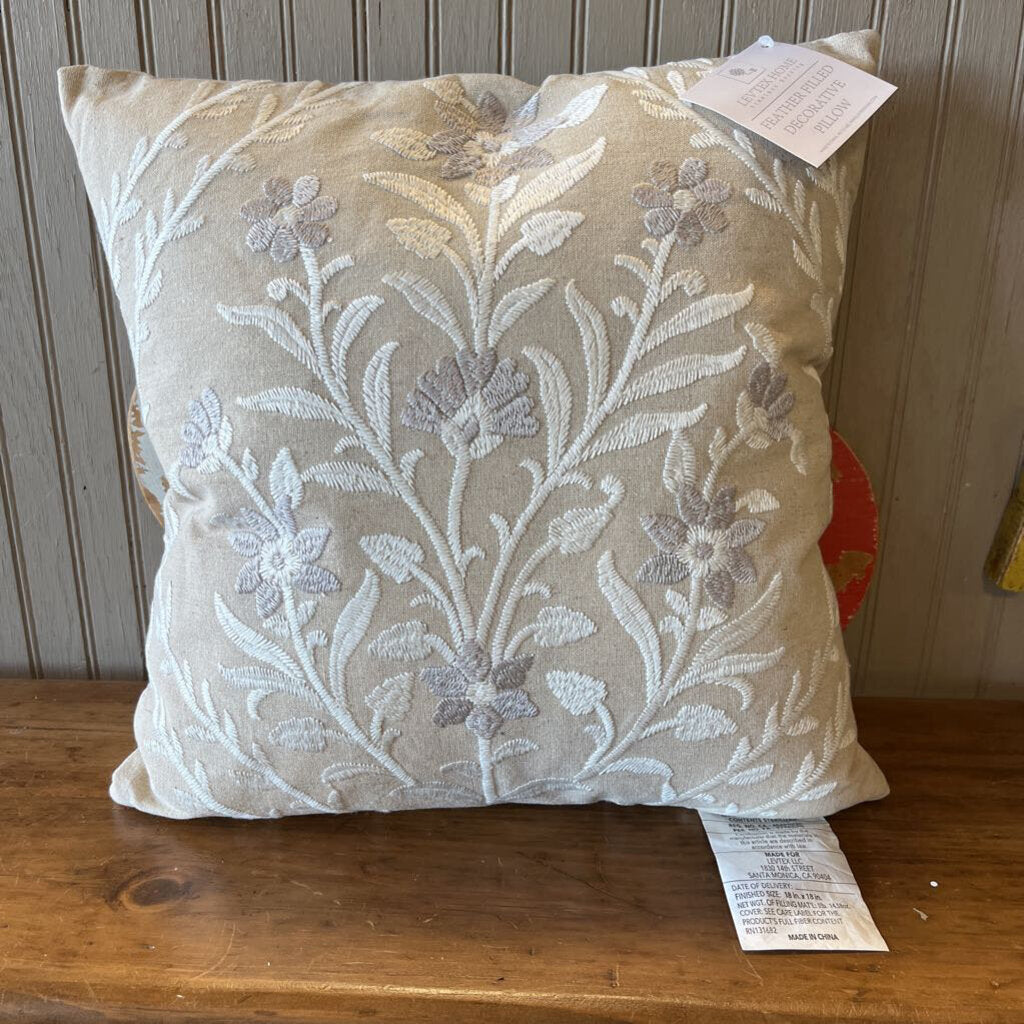 Eyelet Embroidered Floral Pillow