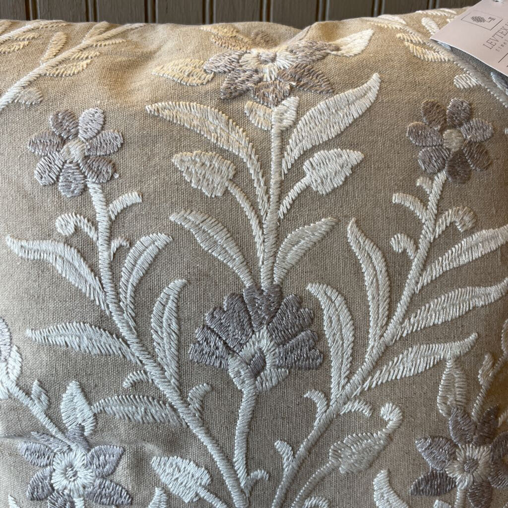 Eyelet Embroidered Floral Pillow