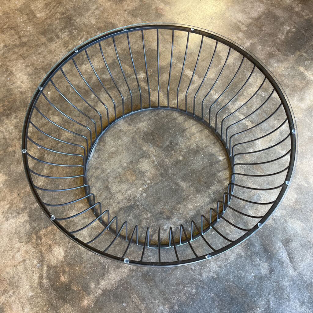 Round Glass Top Metal Wire Base Coffee Table 36'R