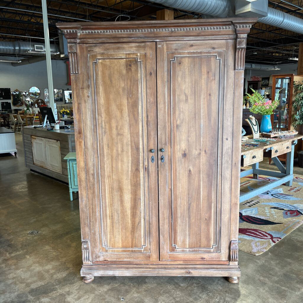 Restoration Hardware Wood Armoire (RT $4000) 57 X 25.25 X 84