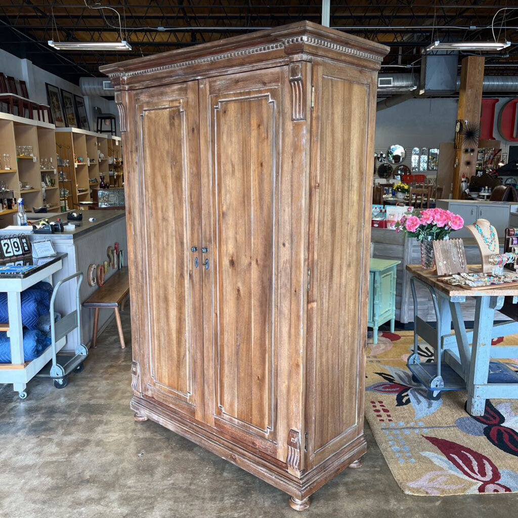 Restoration Hardware Wood Armoire (RT $4000) 57 X 25.25 X 84