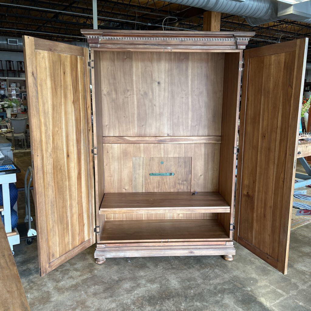 Restoration Hardware Wood Armoire (RT $4000) 57 X 25.25 X 84