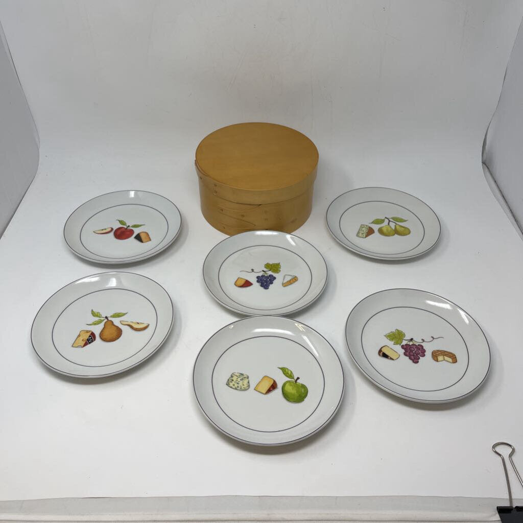 Set of 6 Asst. Fruit Fromage Small Plates in Box