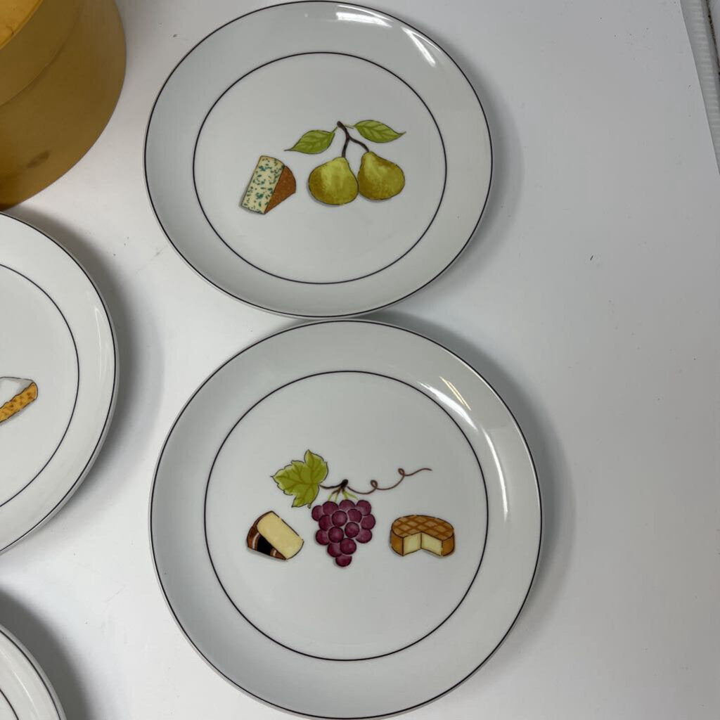 Set of 6 Asst. Fruit Fromage Small Plates in Box