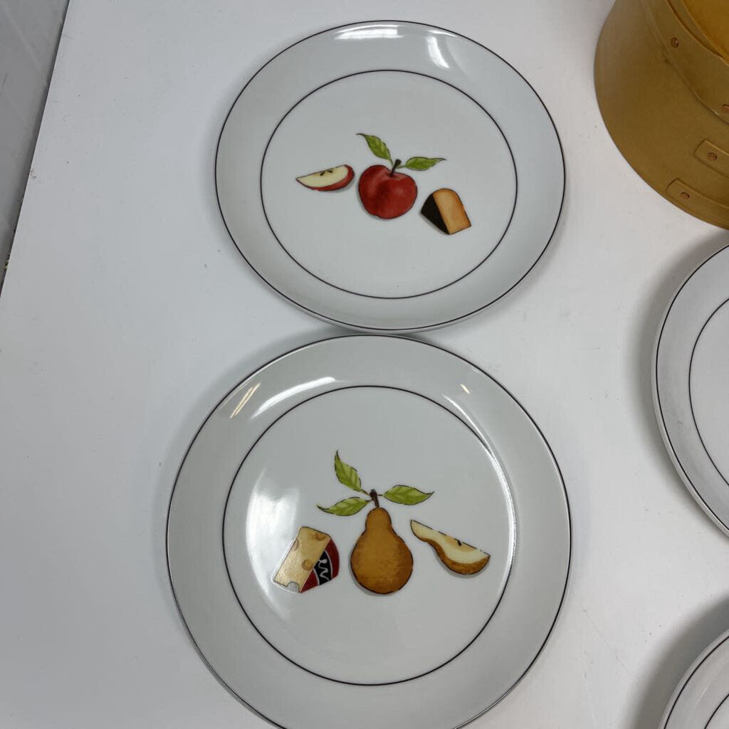 Set of 6 Asst. Fruit Fromage Small Plates in Box
