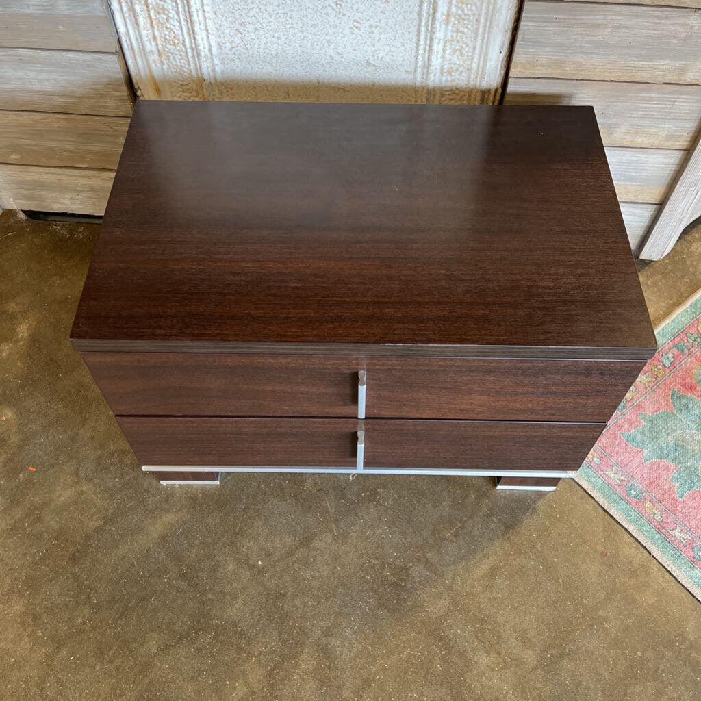 Modern 2 Drawer End Table 27.5x17.5x17.5