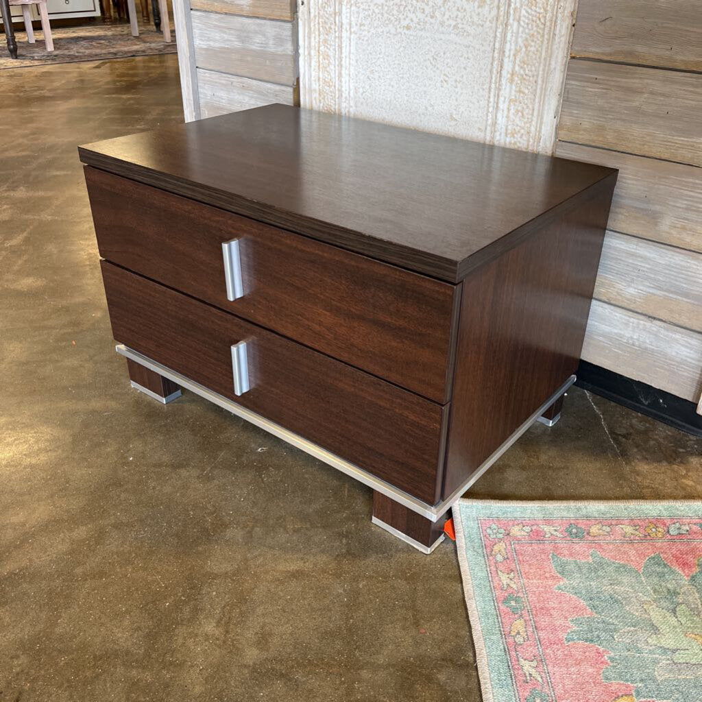 Modern 2 Drawer End Table 27.5x17.5x17.5