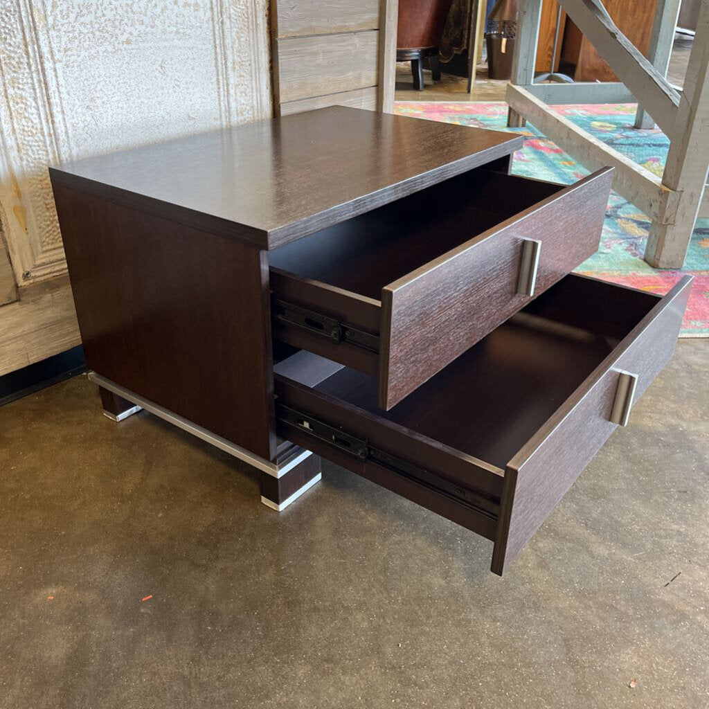 Modern 2 Drawer End Table 27.5x17.5x17.5