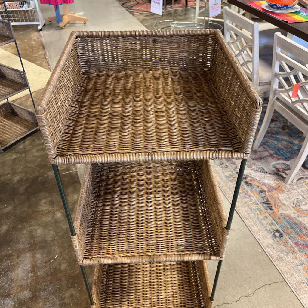 Four Wicker Basket Shelving Unit 15.75 X 15.5 X 48