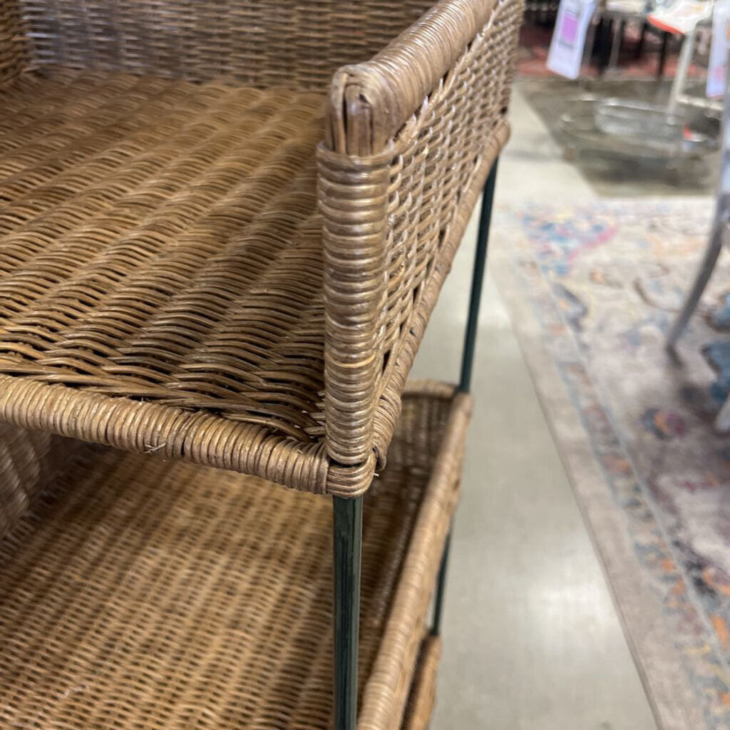 Four Wicker Basket Shelving Unit 15.75 X 15.5 X 48