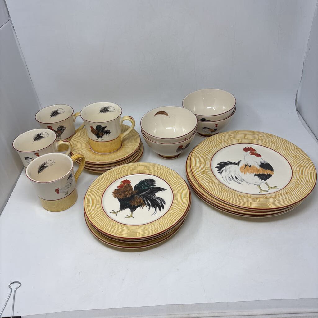 Cour Normandie Rooster Dishes 20 PC