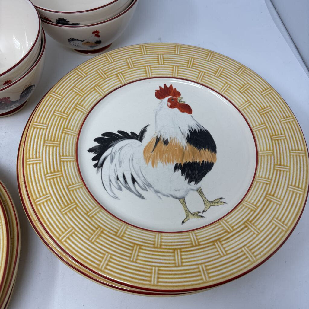 Cour Normandie Rooster Dishes 20 PC