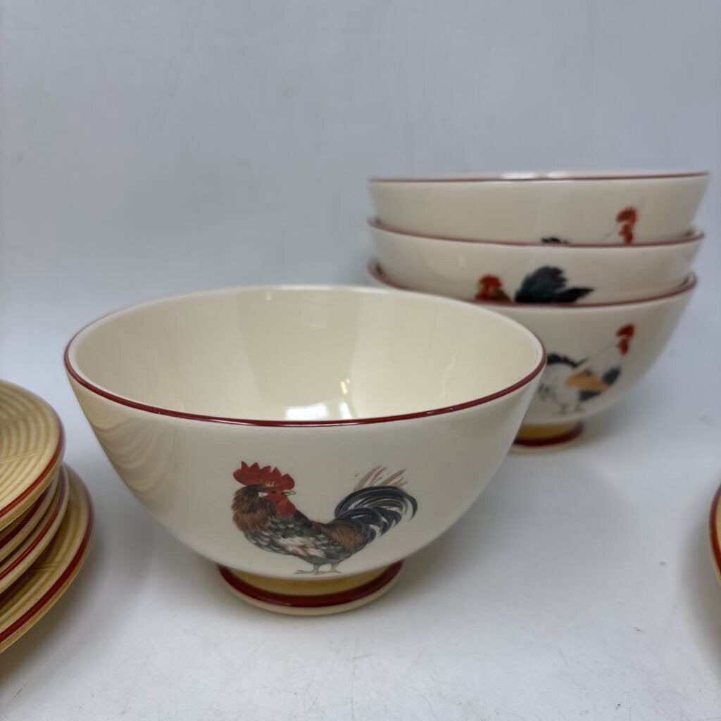 Cour Normandie Rooster Dishes 20 PC