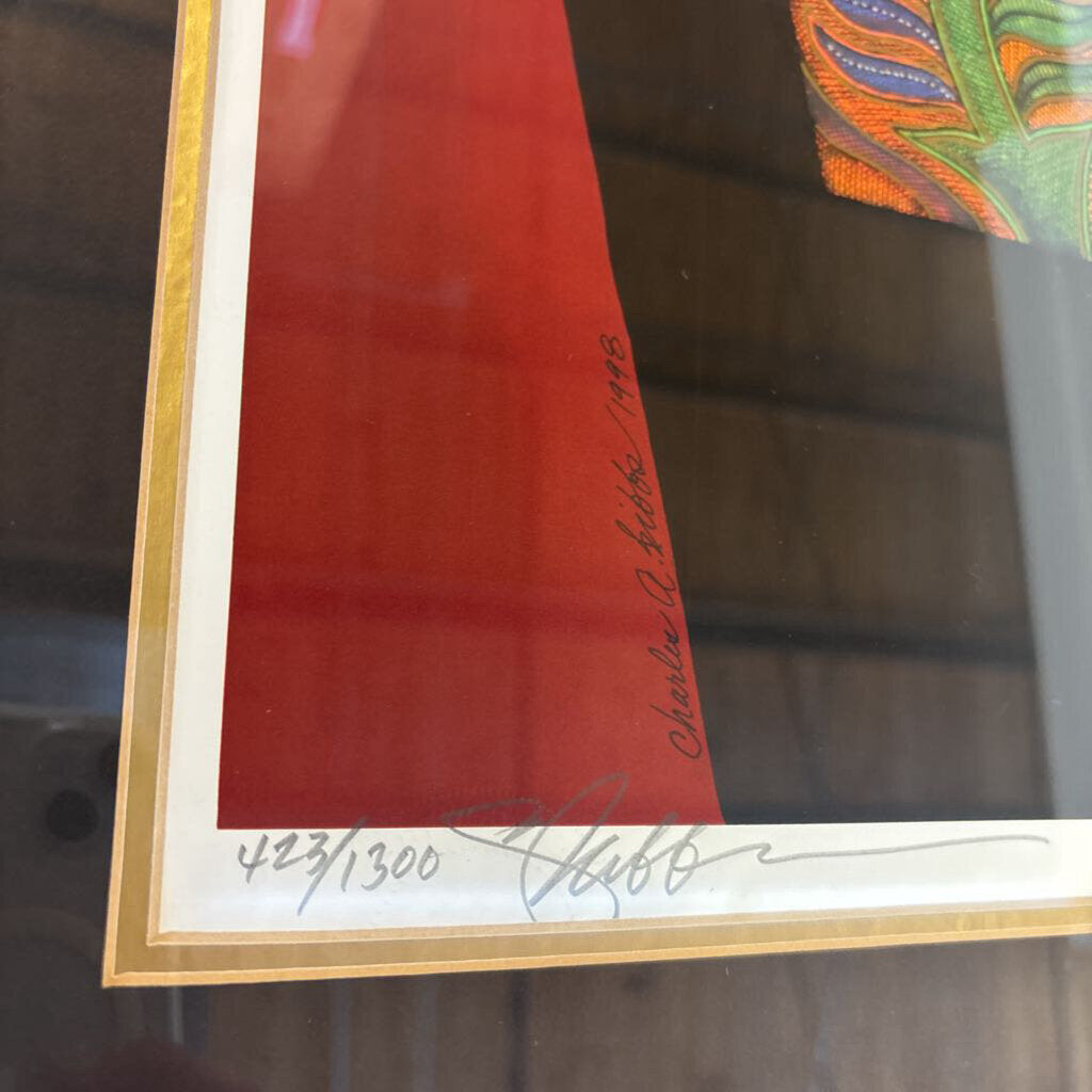 Framed Signed/Numbered Urban Knight by Charles Bibbs 25 X 46.5