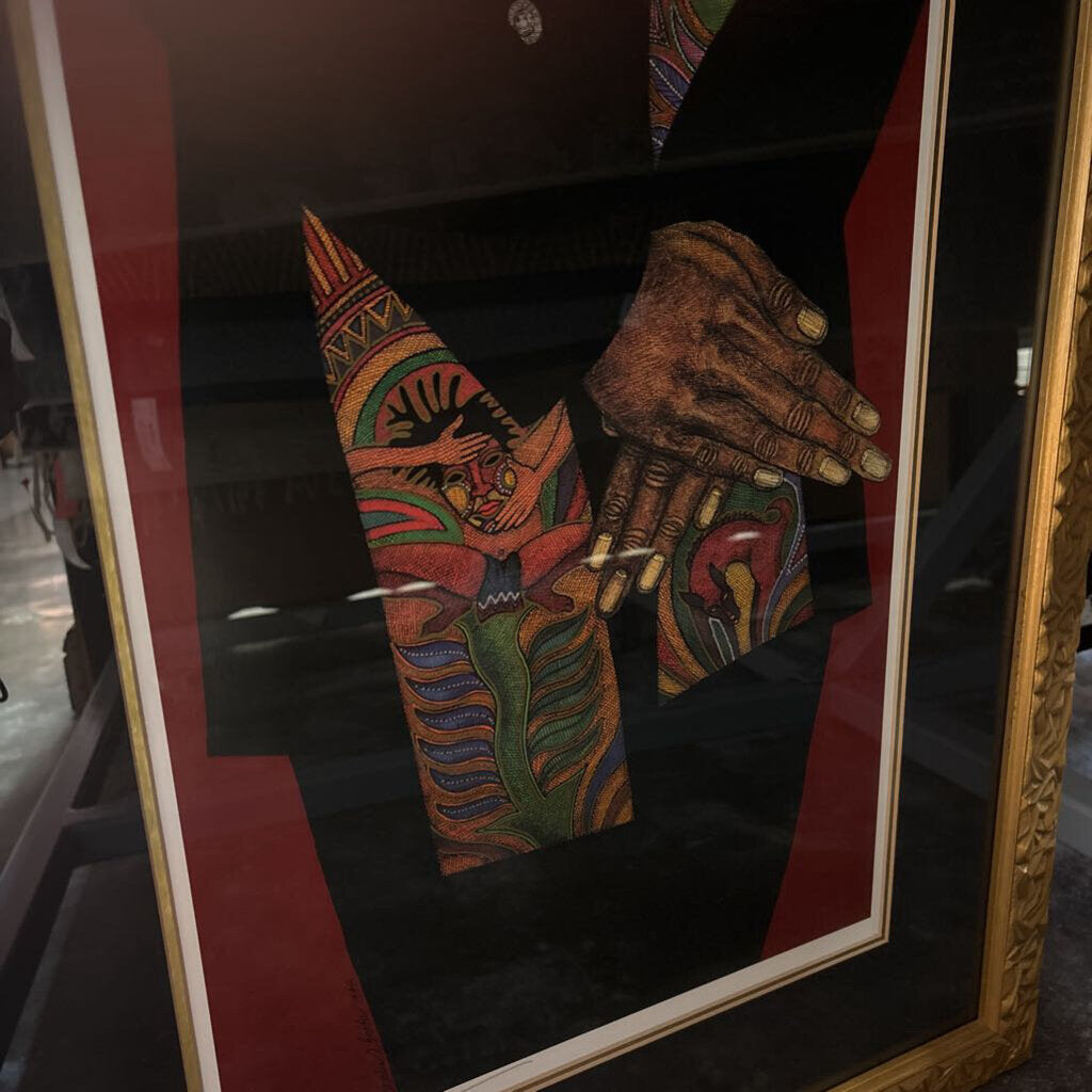 Framed Signed/Numbered Urban Knight by Charles Bibbs 25 X 46.5