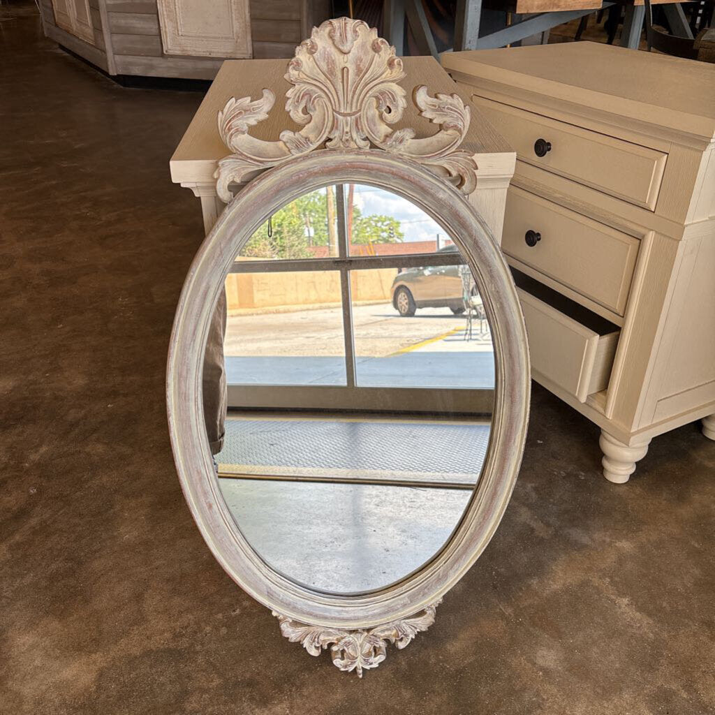 Decorative Frame Oval Mirror 39.5"H 19.5"W