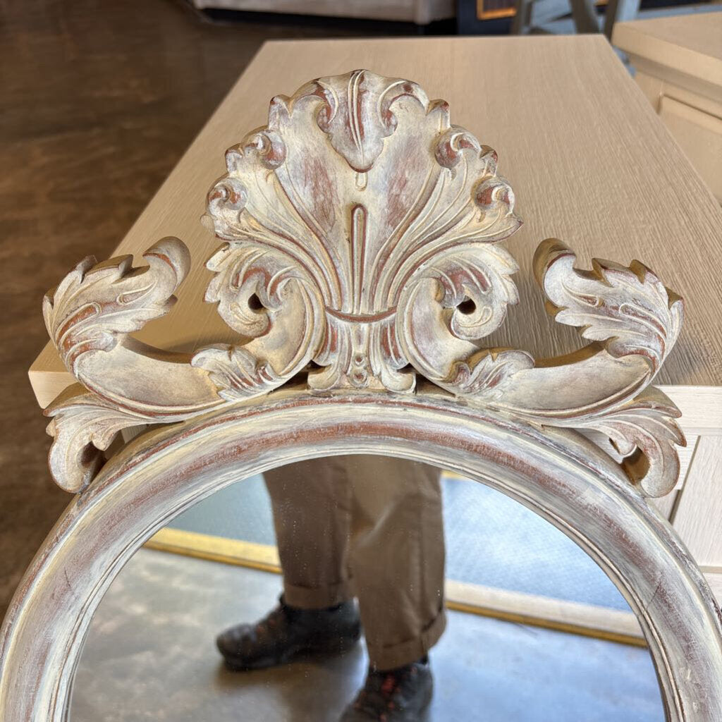 Decorative Frame Oval Mirror 39.5"H 19.5"W