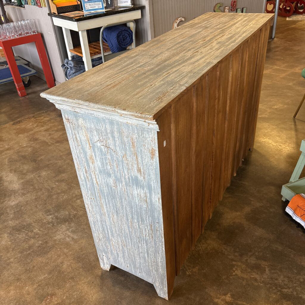 Distressed Mirrored Doors Cabinet 61 X 18 X 38.75