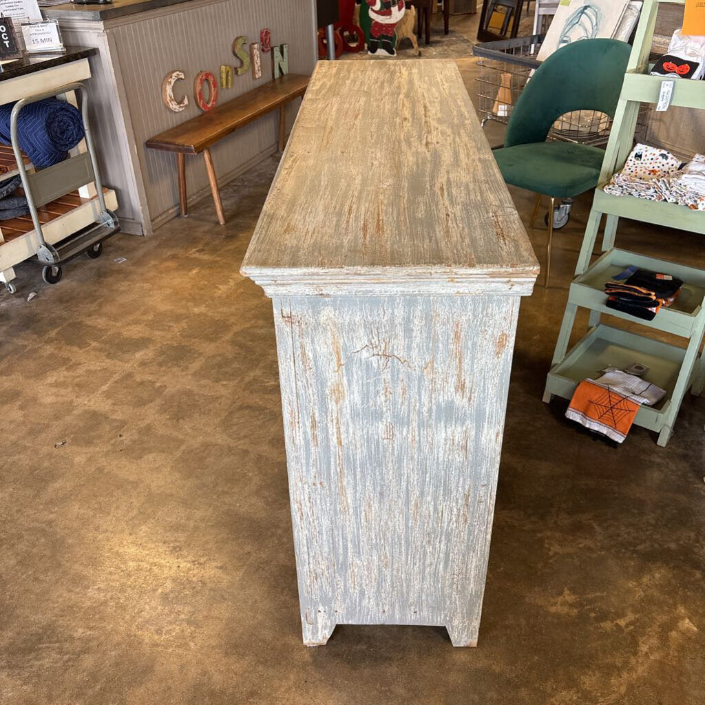 Distressed Mirrored Doors Cabinet 61 X 18 X 38.75