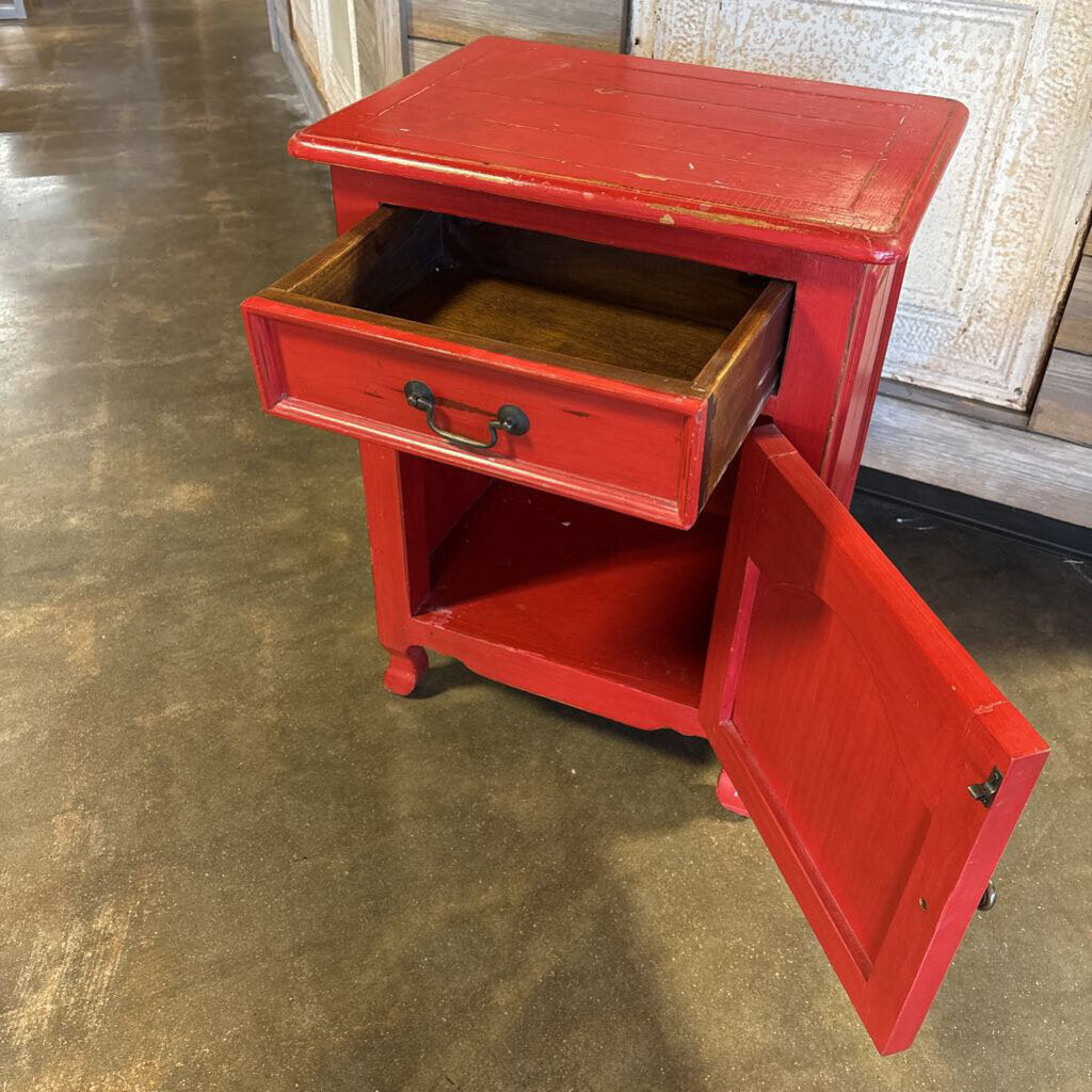 Distressed Wood Nightstand 20.75 X 15.25 X 27