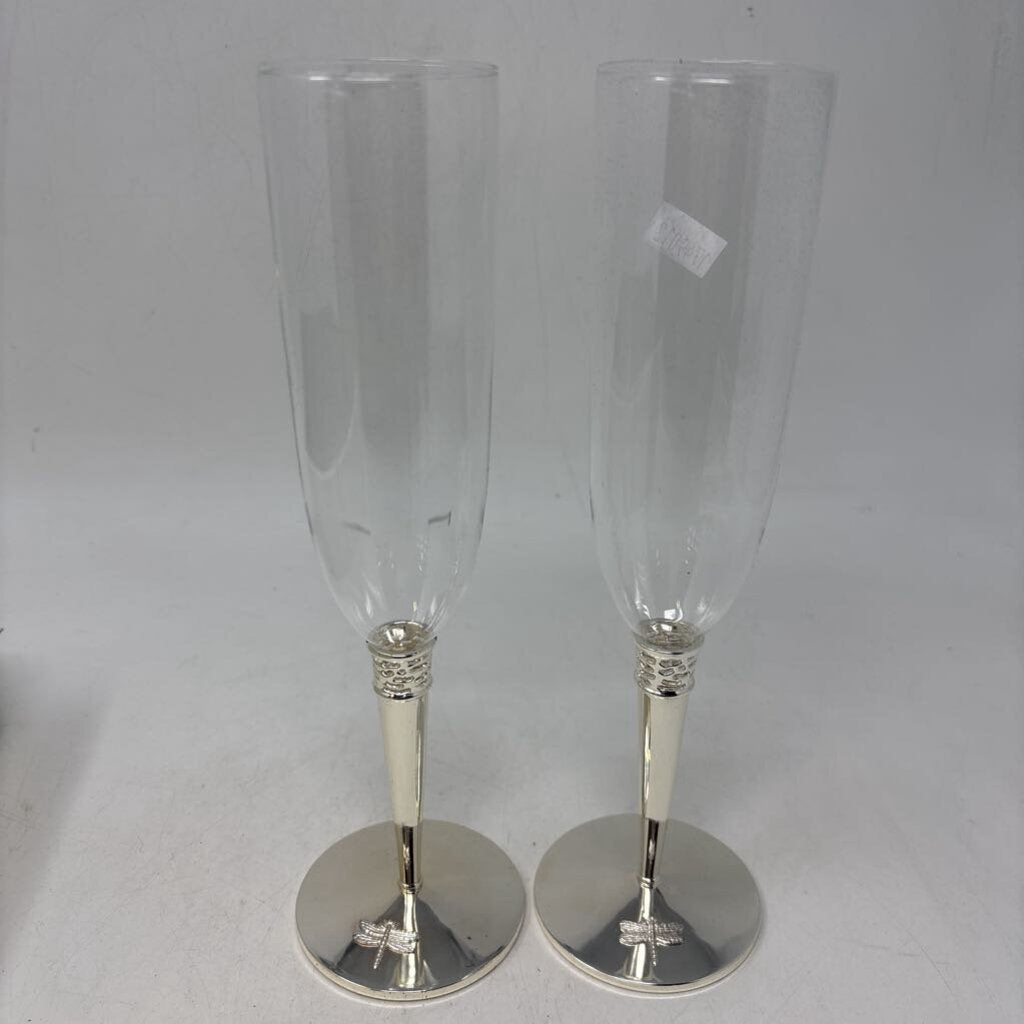 Fluted Champagne Glasses Pair