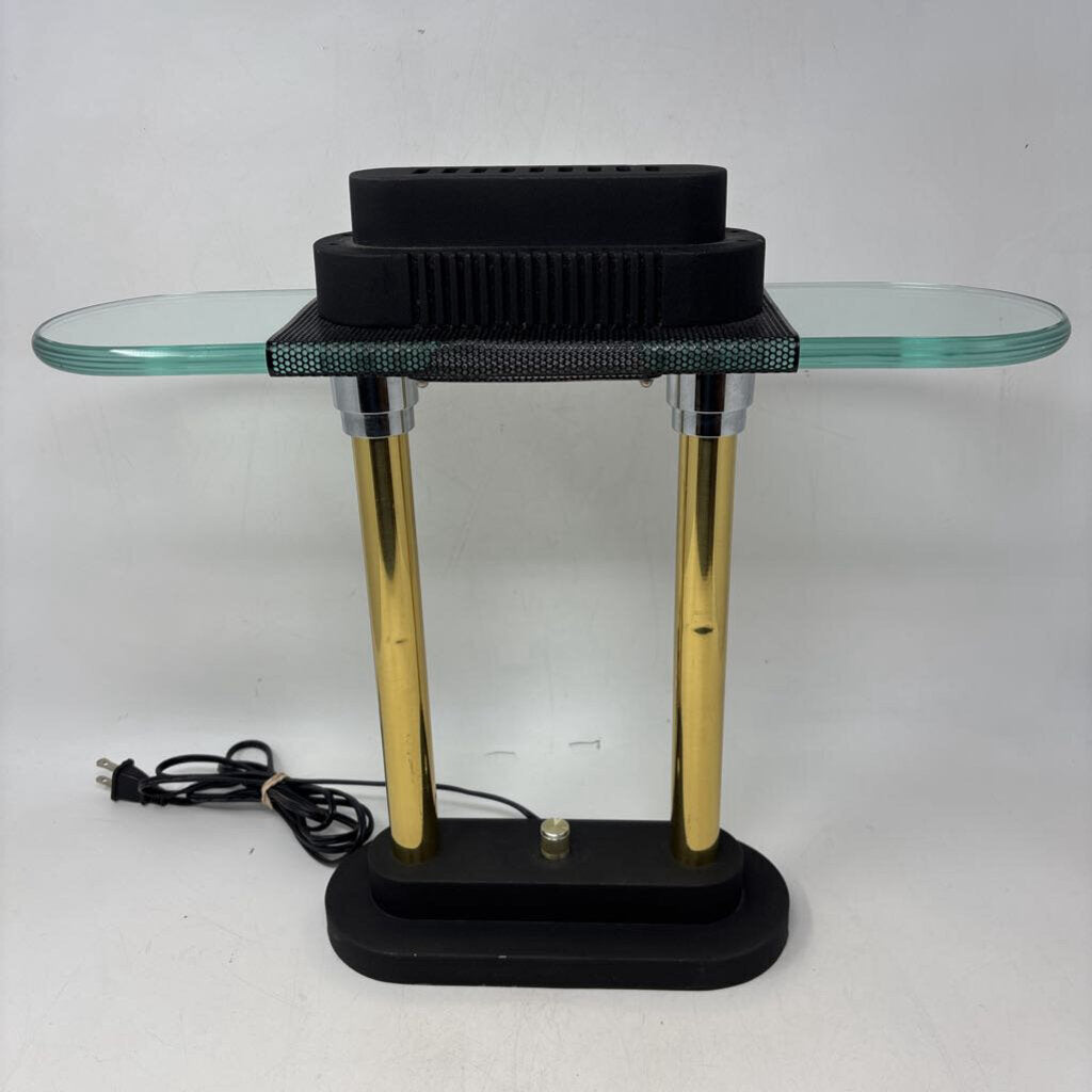 Brass Black Bankers Desk Lamp