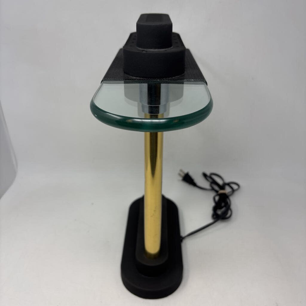 Brass Black Bankers Desk Lamp