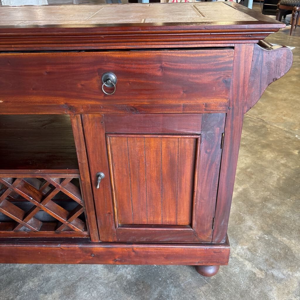 Wooden Sideboard with Wine Rack 64 x 22 X 36.5