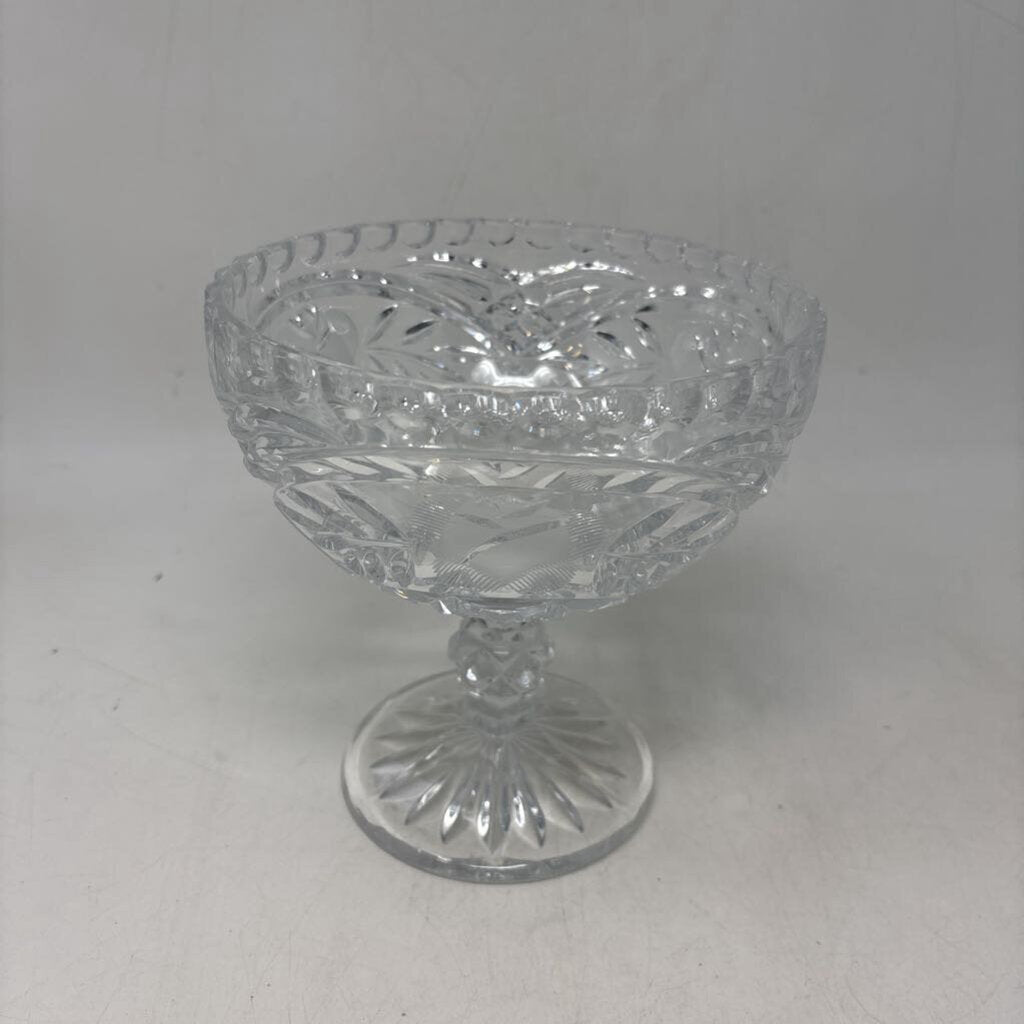 Footed Cut Crystal Bowl 6in high