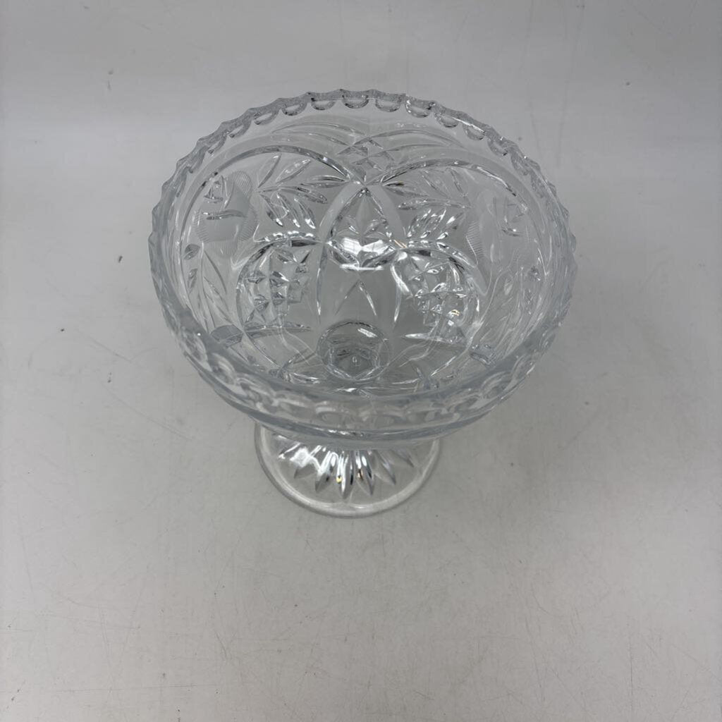 Footed Cut Crystal Bowl 6in high