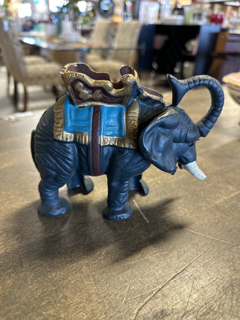 Antique Elephant Iron Coin Bank