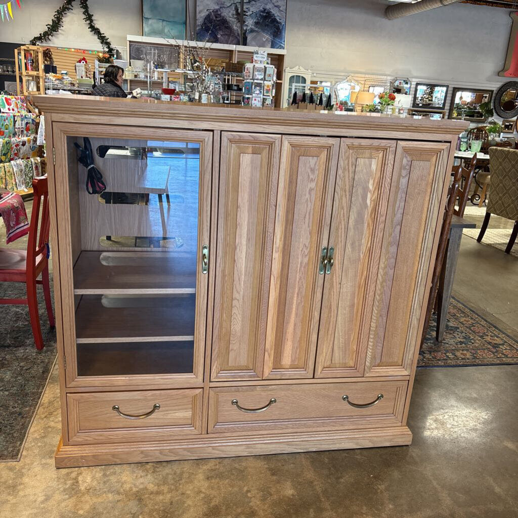 White Oak Entertainment Cabinet 56 X 21 x 52