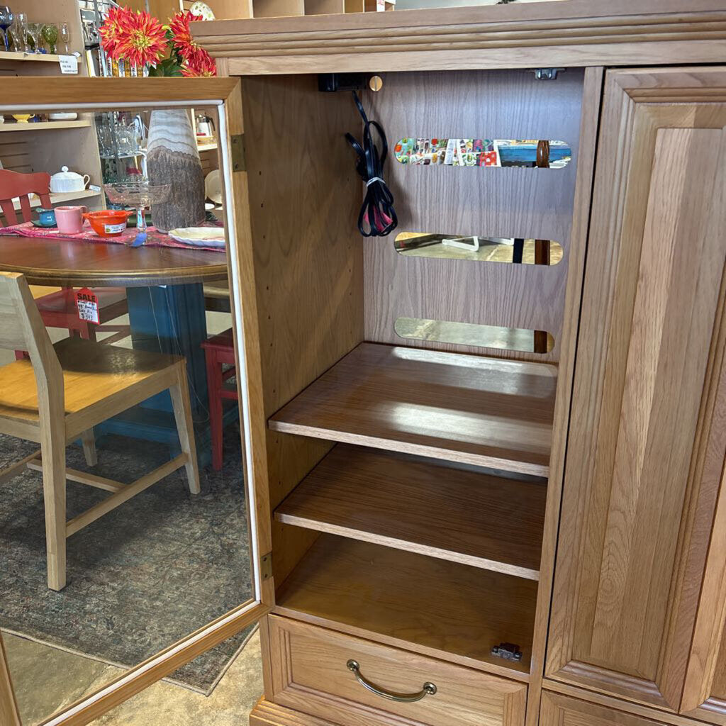 White Oak Entertainment Cabinet 56 X 21 x 52