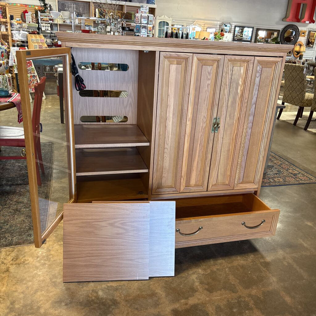 White Oak Entertainment Cabinet 56 X 21 x 52