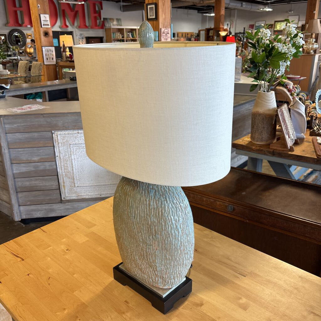 Uttermost Textured Glazed Base Aqua/Tan Lamp