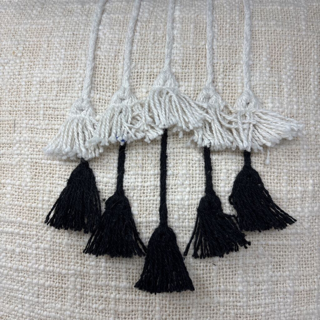 Black/White Tassel Down Filled Pillow