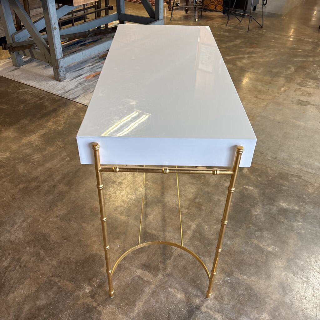 Lacquer Top 2 Drawer Desk 47.5 X 20 X 31.75