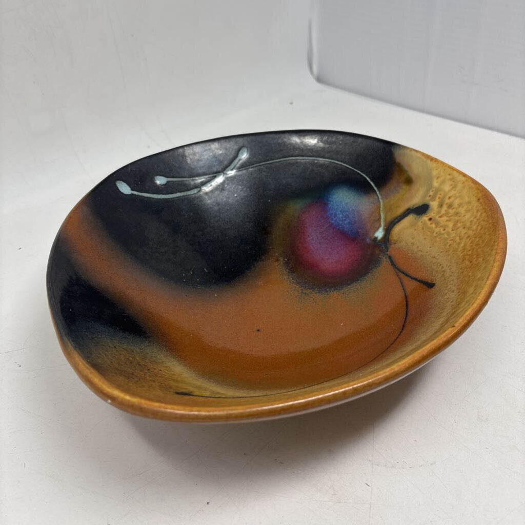 Loren Lukens Abstract Pottery Signed Bowl