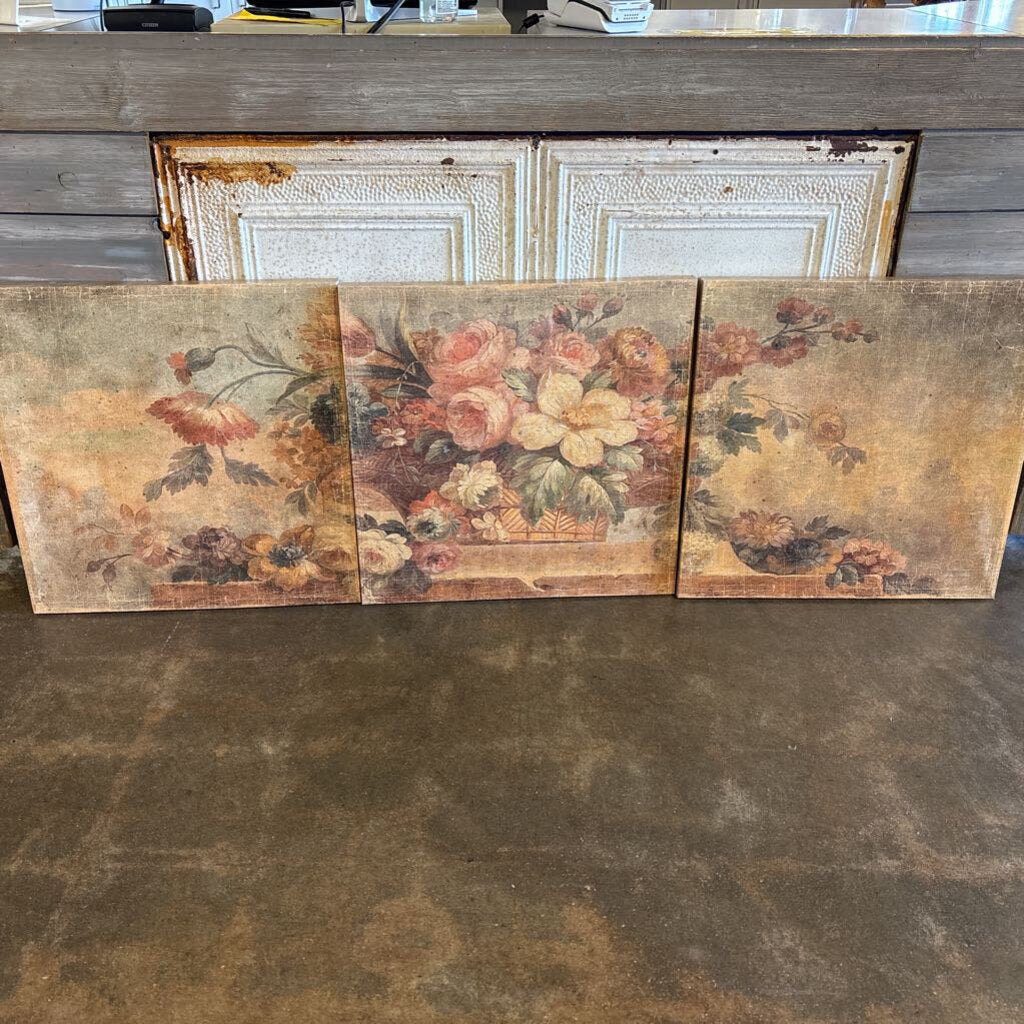 Set of 3 Vintage Inspired Tryptic 24x24ea