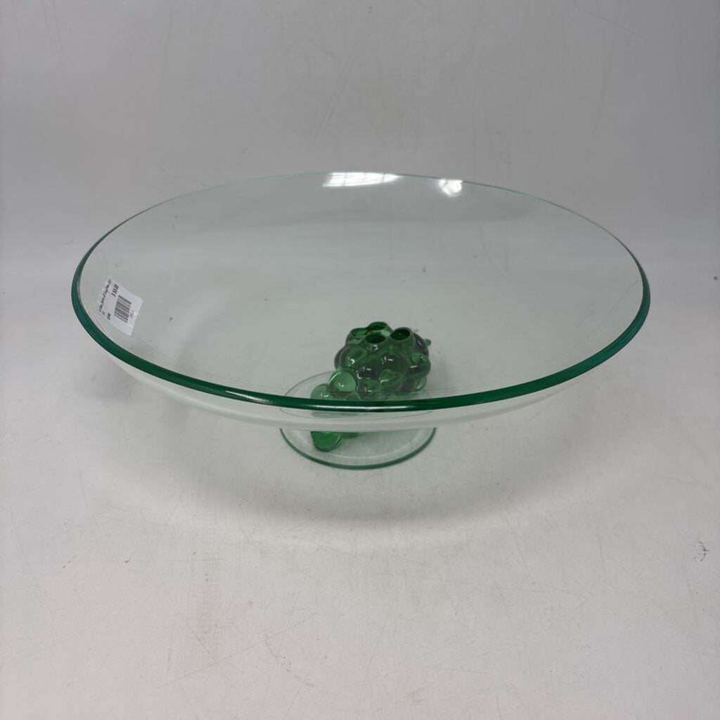Glass Compote Bowl with Grape Base