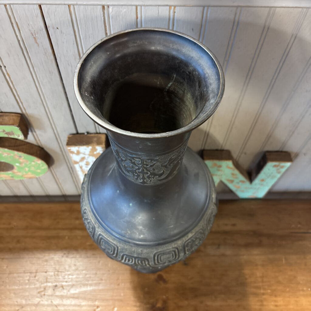 Japanese Metal Vase 20in