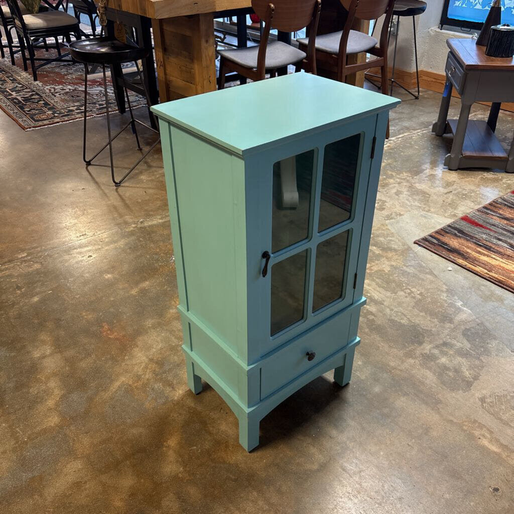 Glass Pane Door 1 Drawer Cabinet 18 X 13 X 36
