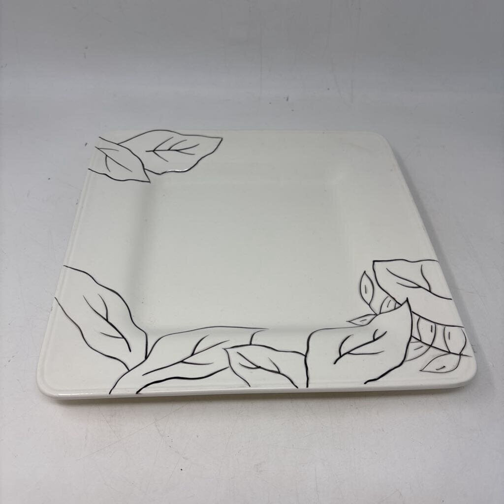 Stoneware Plate w/ Leaves