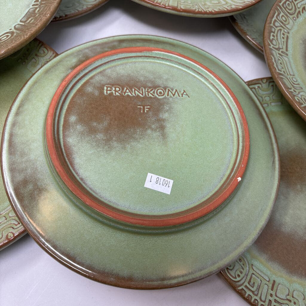 Frankoma Mayan Aztec Plates 8 PC