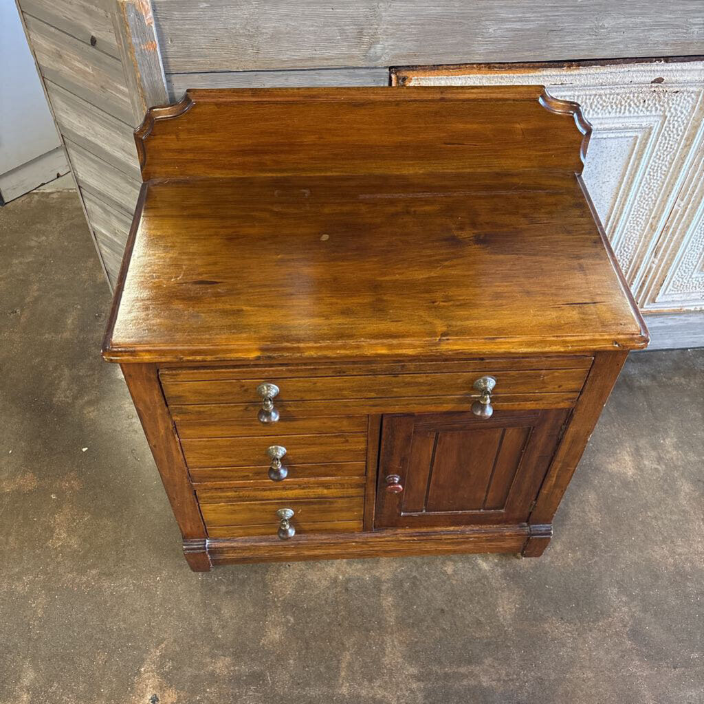 Wooden Rolling Cabinet 29.5 X 16.25 X 33.25