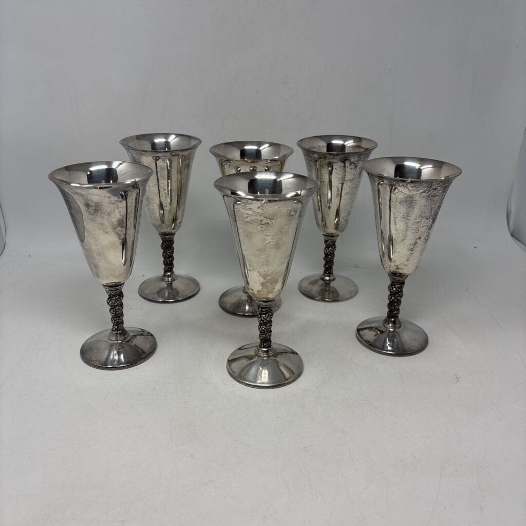 Grapevine Stem Design Goblets 6 Pc