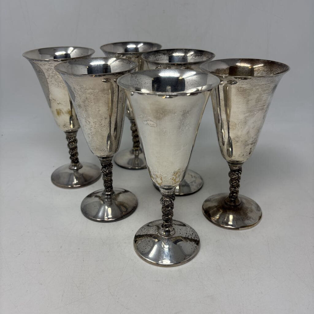 Grapevine Stem Design Goblets 6 Pc