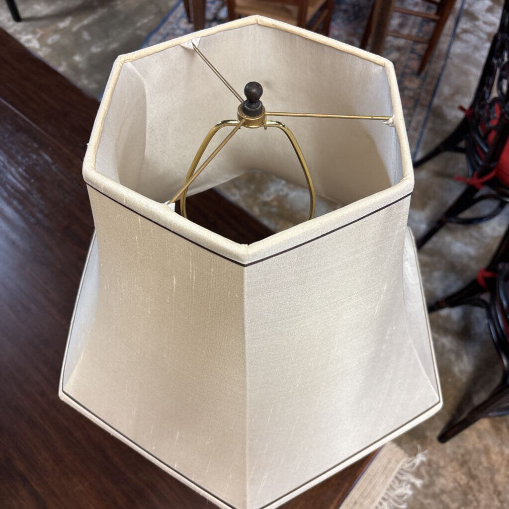 Asian Faux Wood Slate Base Lamp