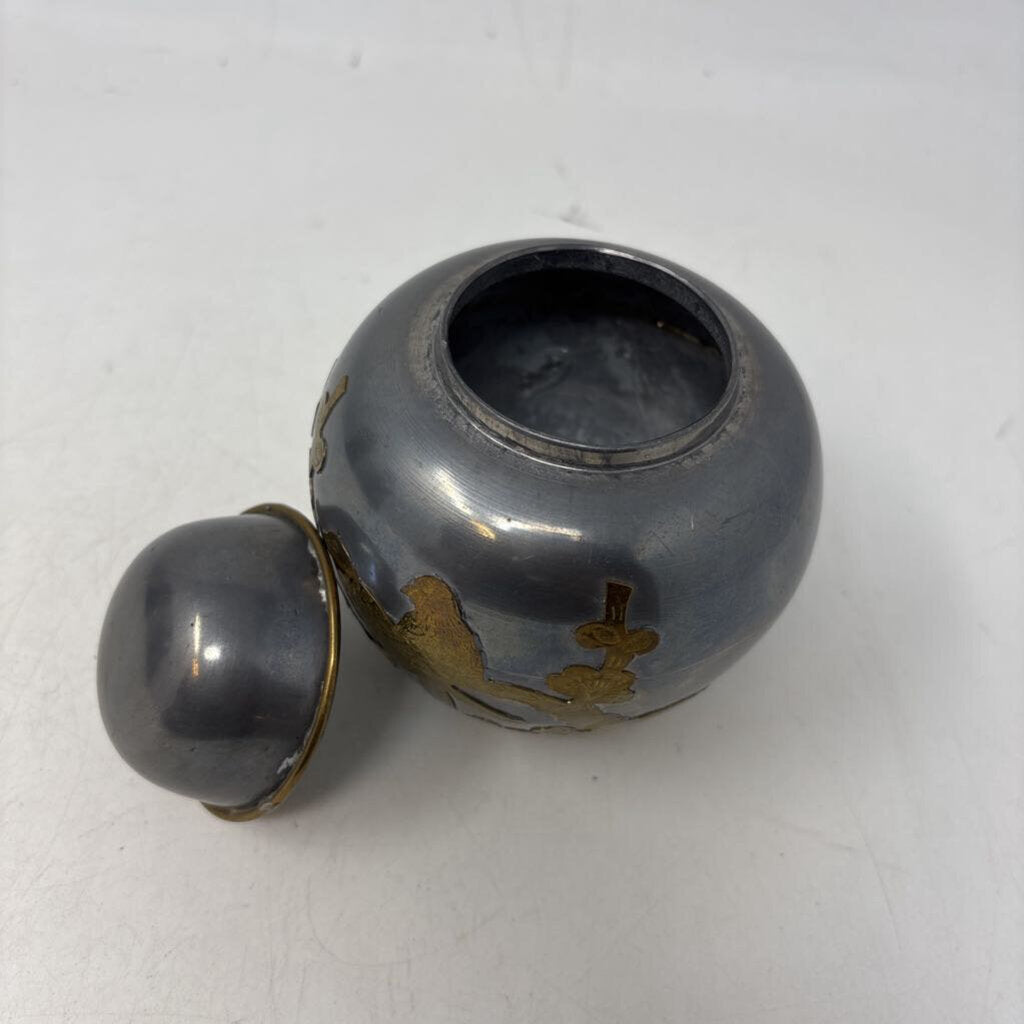 Asian Pewter Ginger Jar